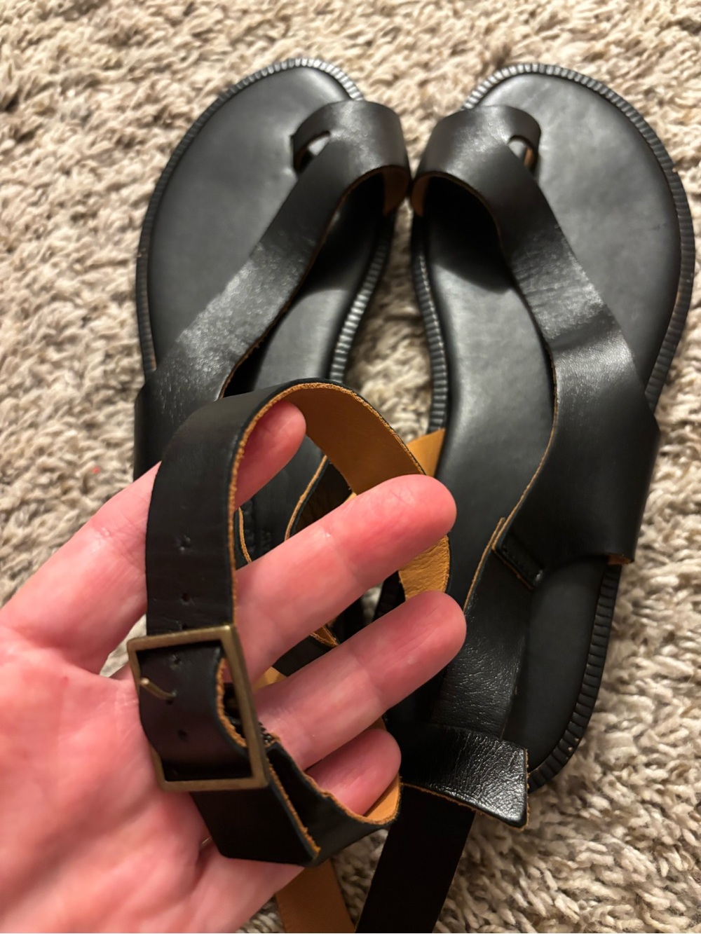 Sundance Black Strappy Women's Sandals boho leather 30 8.5 -9 nwot